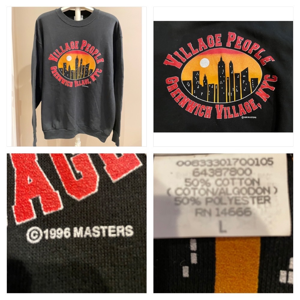 Rare Village People World Tour T-Shirt 96′ Greenwich Village Ny